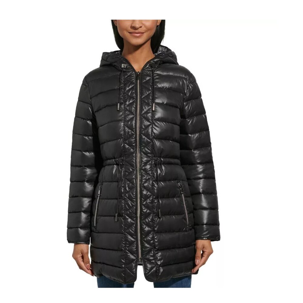 NWT Kenneth Cole Womens Quilted Anorak Winter Jacket Coat Size Small $100 II473